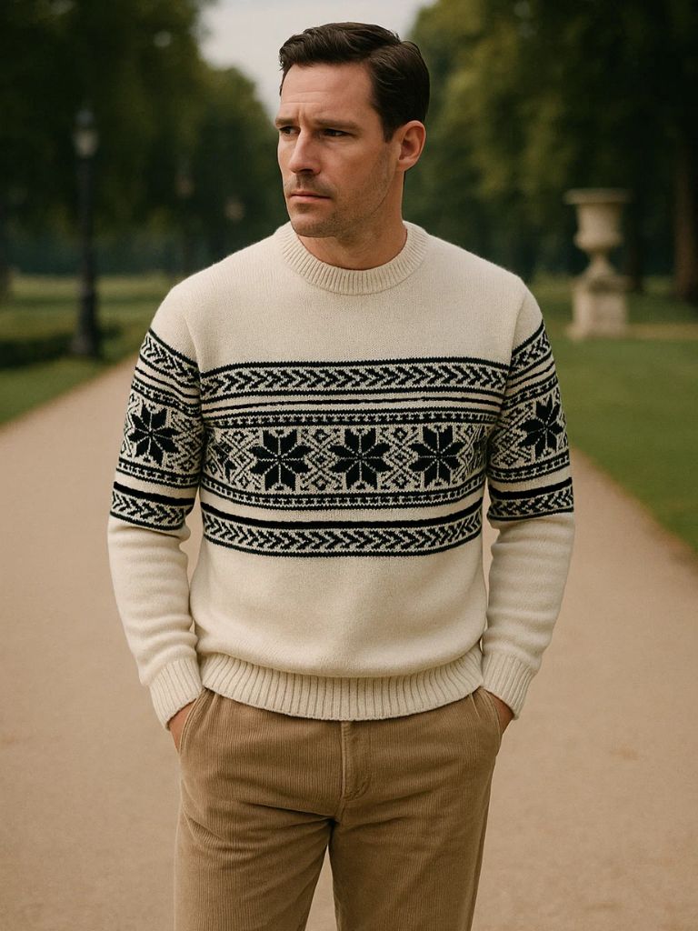 100% Wool Fair Isle Pullover Sweater Jumper