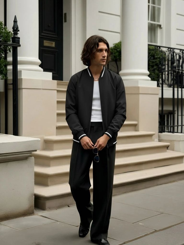 Casual Baseball Bomber Jacket - Cross & Crown