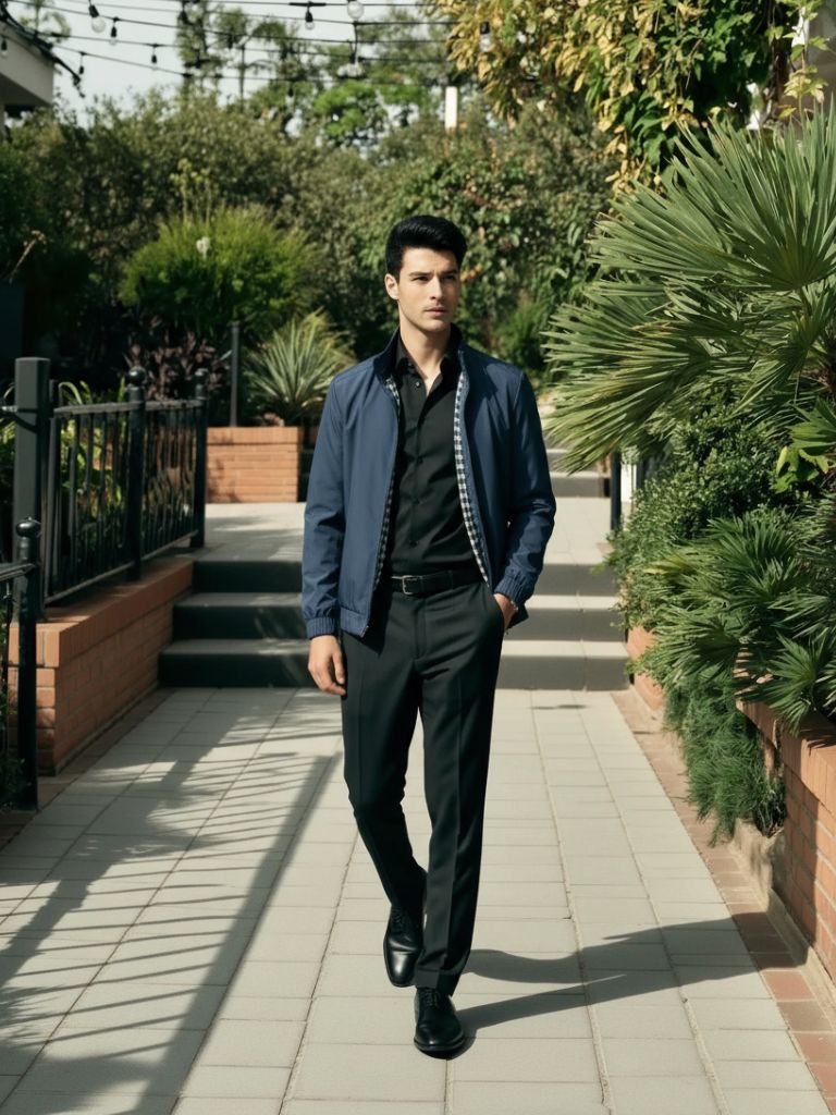 Casual Solid Bomber Jacket - Hommeor