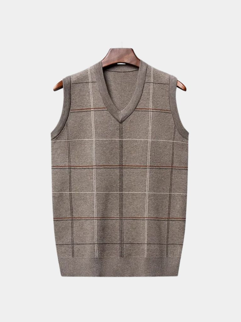 Academic Checkered Kinit Vest