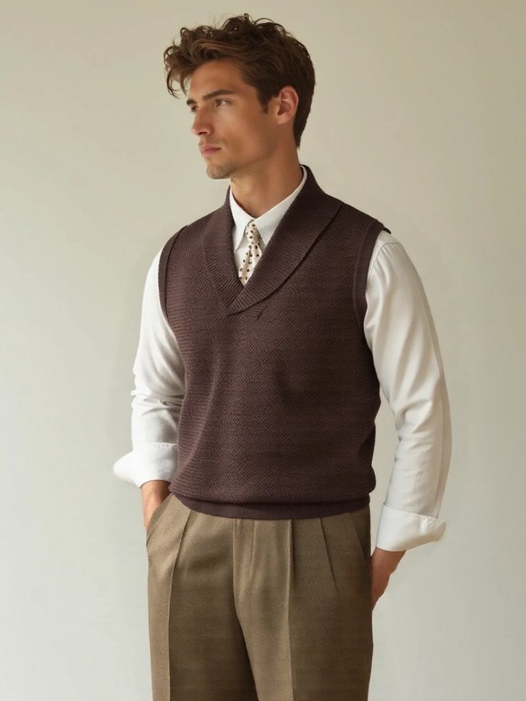 British Knit Vest Waistcoat