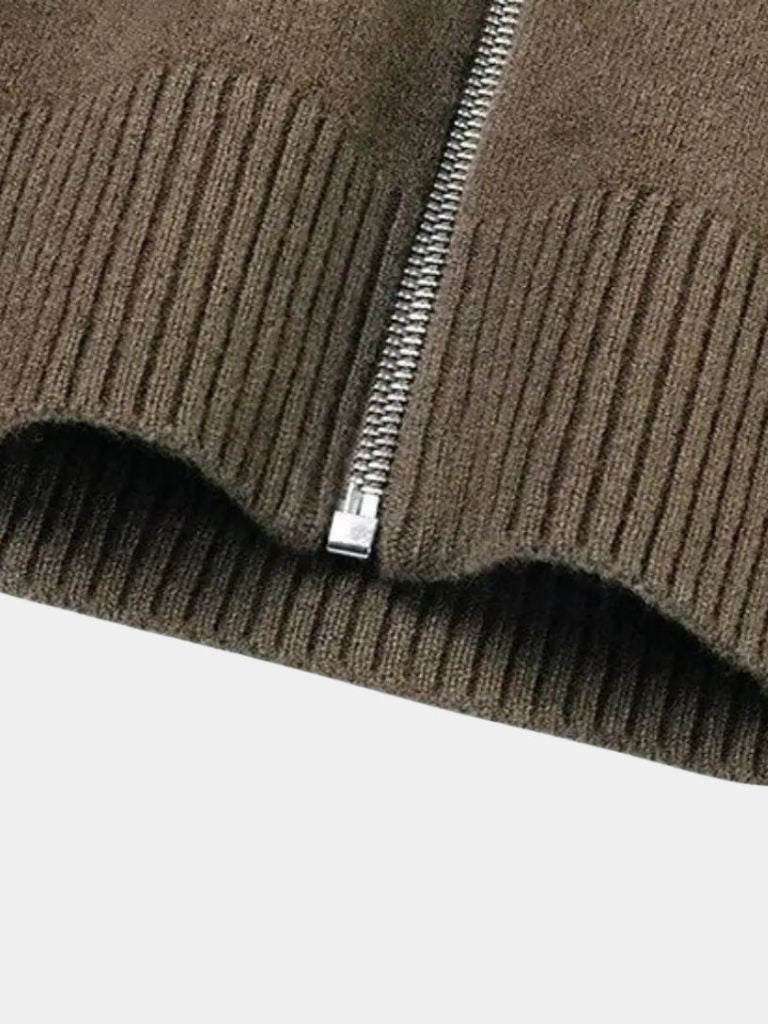 Cashmere Zip Sweater Knit Turtleneck