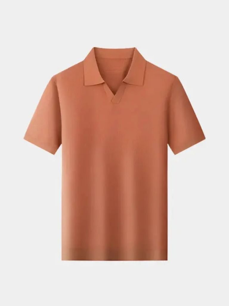 Casual Buttonless Knit Polo Shirt - Cross & Crown