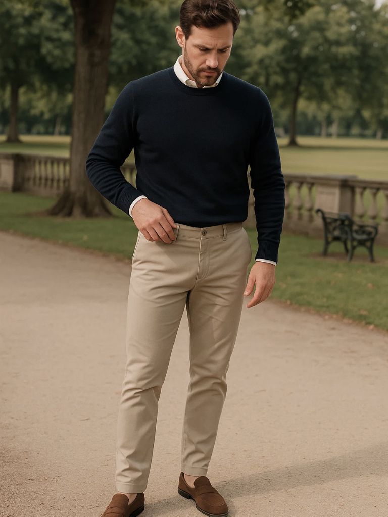 Casual Slim Fit Trousers - Cross & Crown