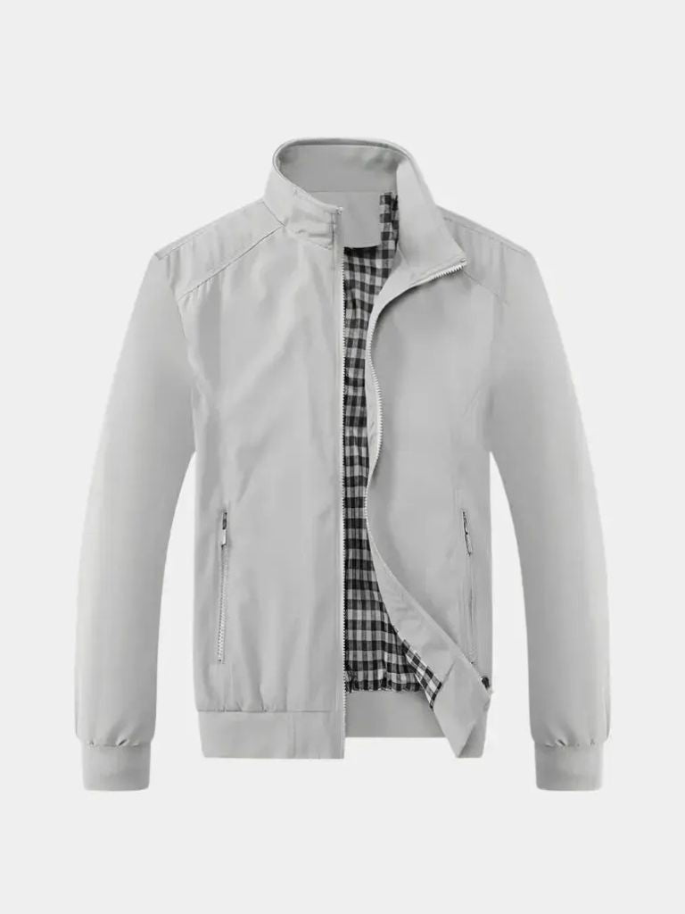 Casual Solid Bomber Jacket - Hommeor