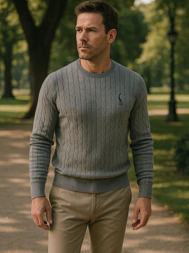 Cotton Crew Neck Pullover Sweater