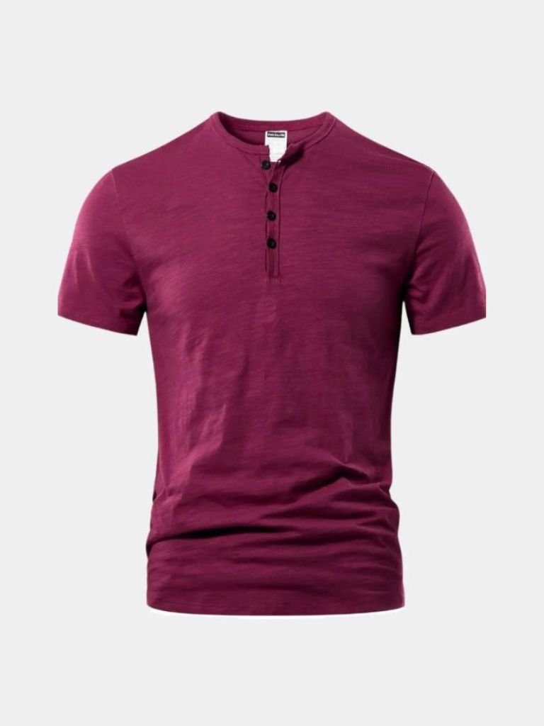 Essential Casual Henley Neck T-Shirt - Cross & Crown