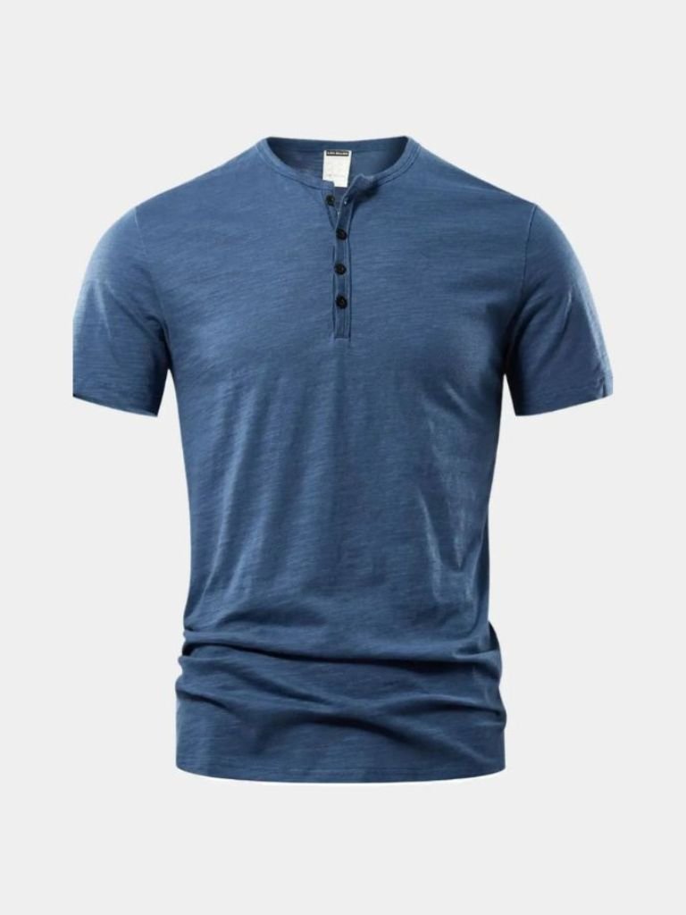 Essential Casual Henley Neck T-Shirt - Cross & Crown