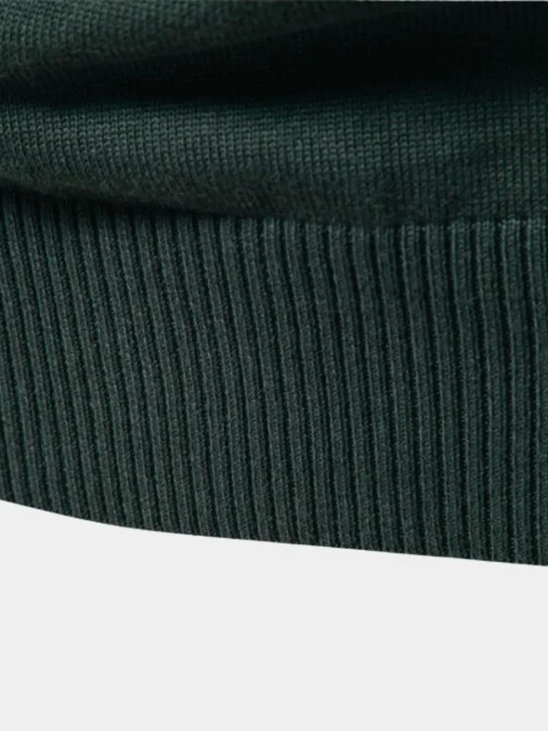 Knit Striped Quarter-Zip Jumper Sweater