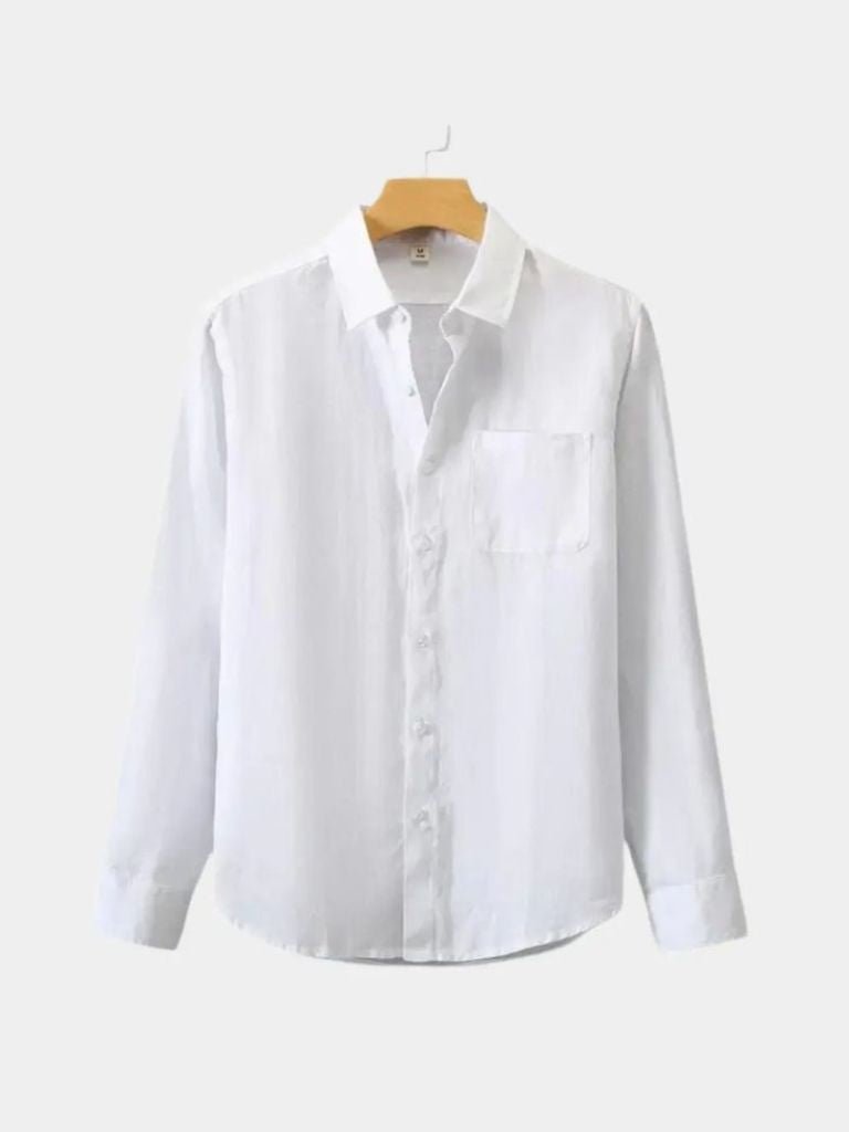 Long Sleeve Essential Linen Shirt - Hommeor