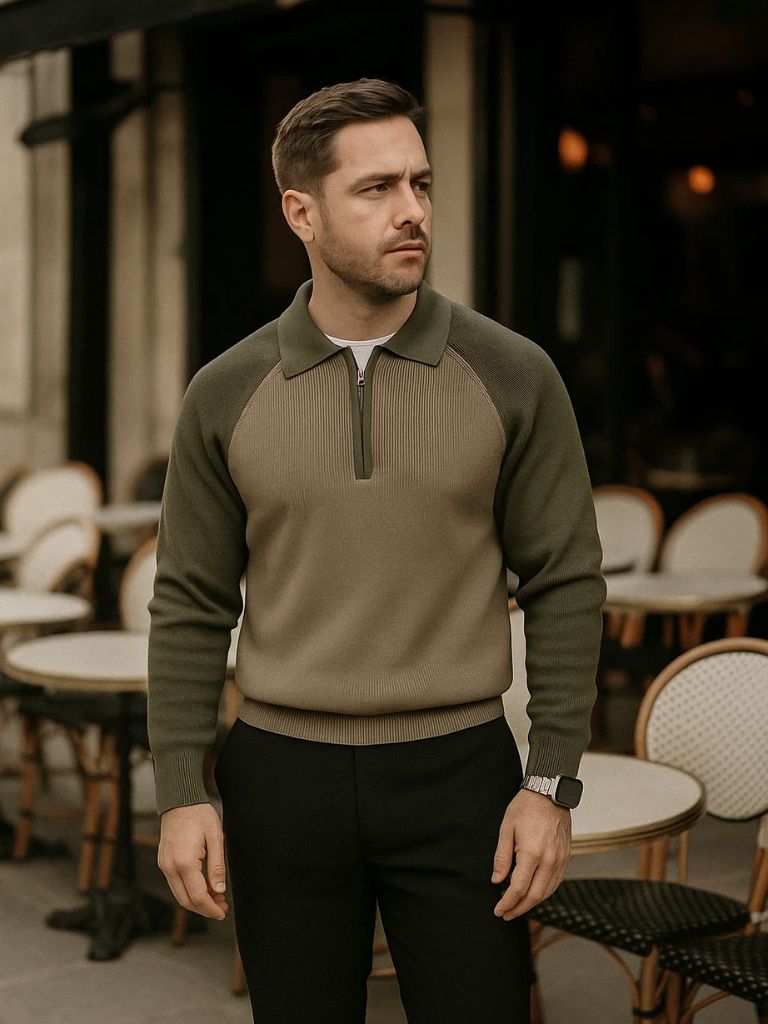 Raglan Quarter Zip Sweater