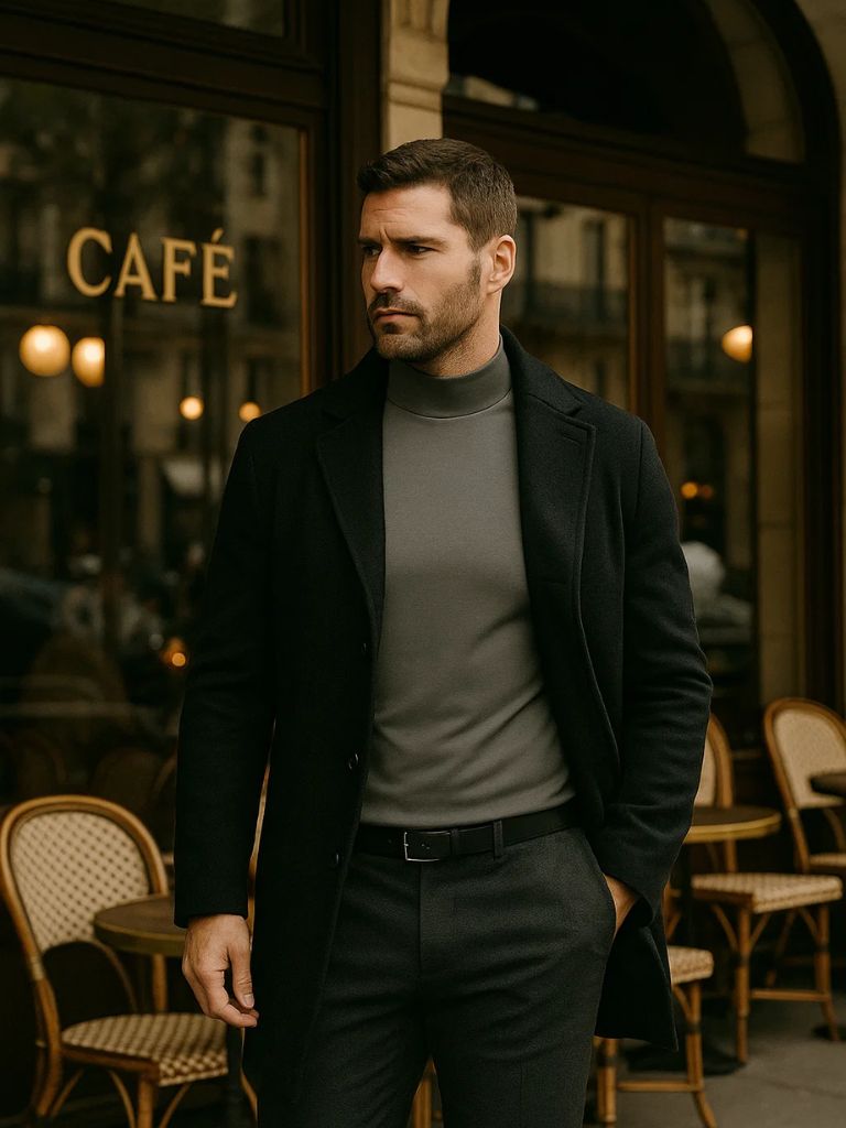 Solid Casual Turtle Neck T-Shirt - Cross & Crown