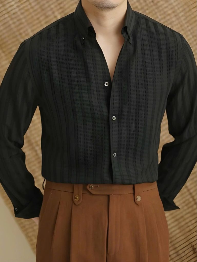 Striped Button Down Seersucker Shirt