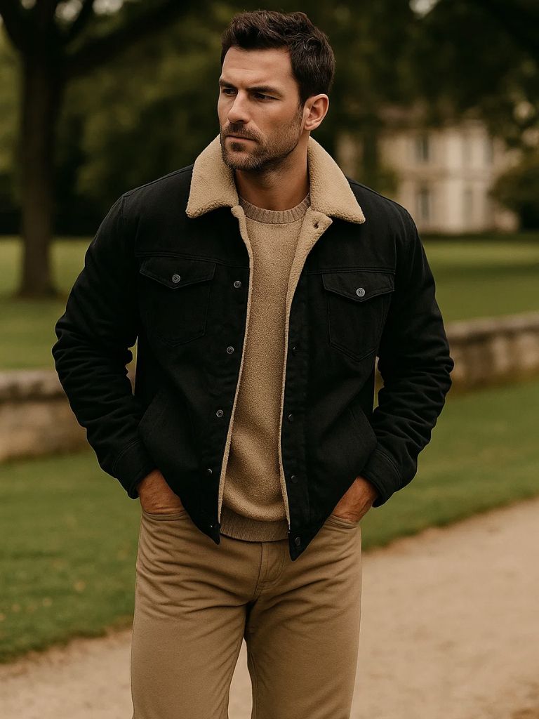 Vintage Fleece Bomber Jacket