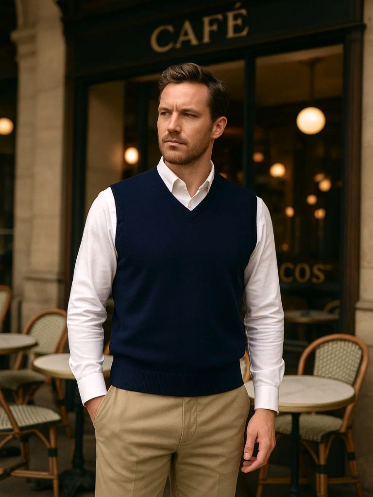 100% Cashmere V Neck Knit Vest