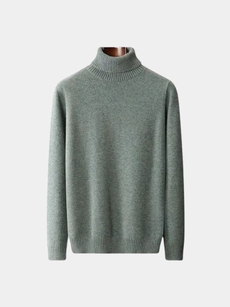 100% Merino Wool Turtleneck Sweater - Cross & Crown