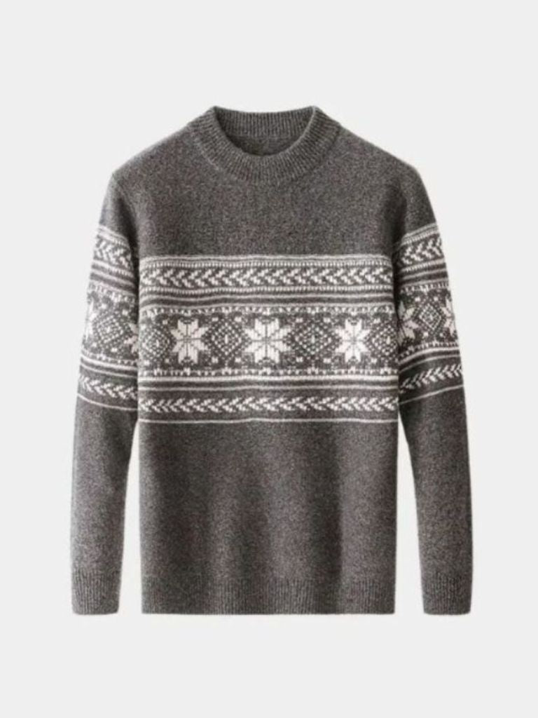 100% Wool Fair Isle Pullover Sweater Jumper - Cross & Crown