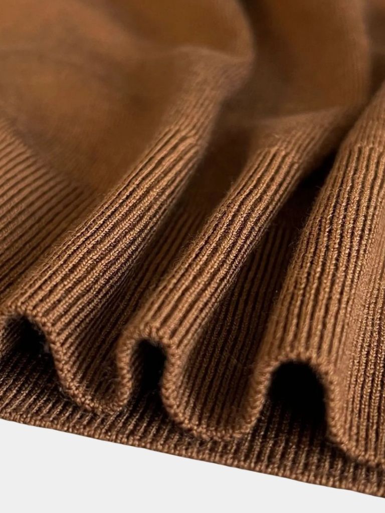 100% Wool Knit V Neck Turndown Polo Pullover - Cross & Crown