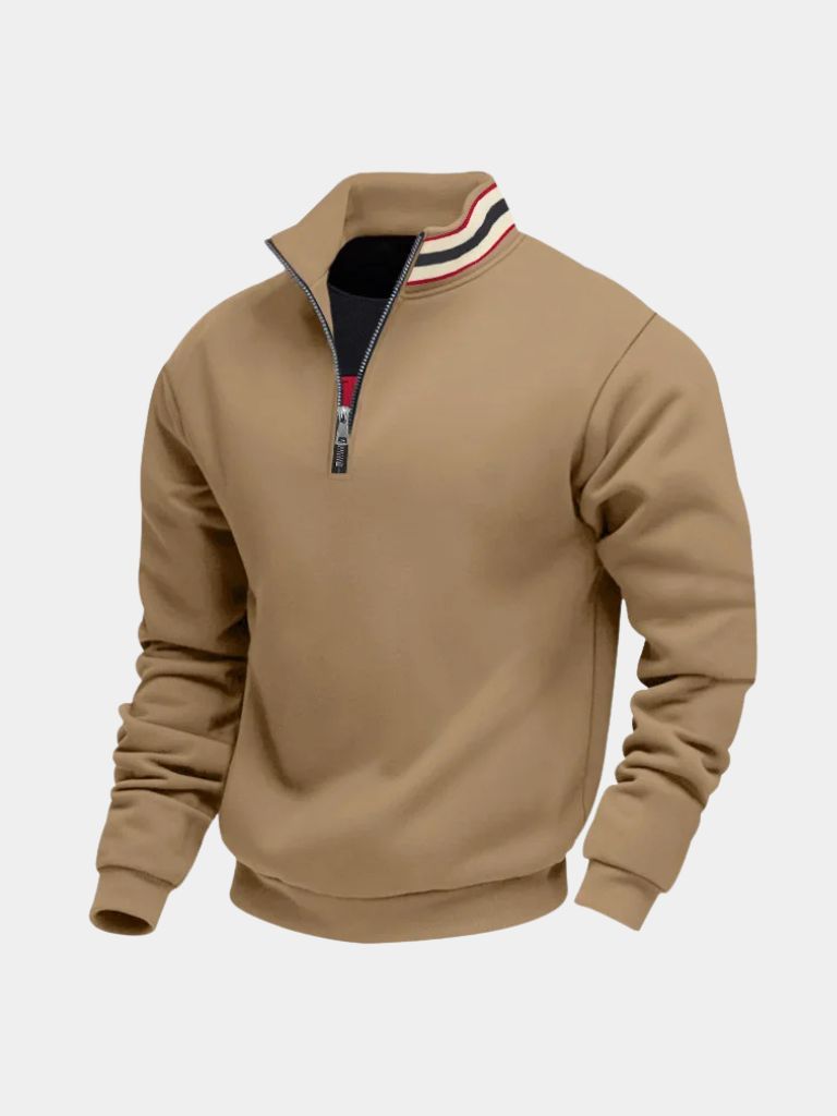 Regent Striped High Collar Pullover - Cross & Crown