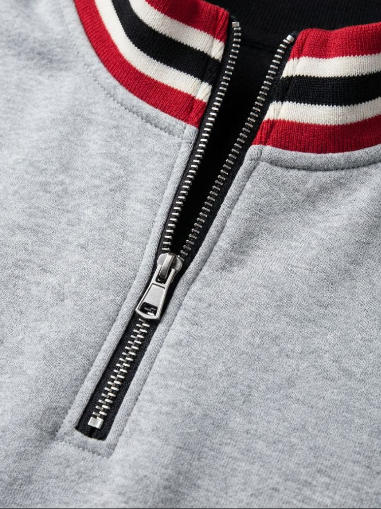 Regent Striped High Collar Pullover - Cross & Crown