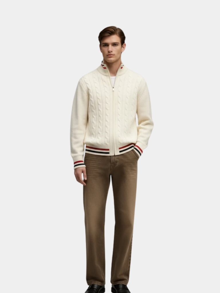 Essential Half Zip Turtleneck Sweater - Cross & Crown