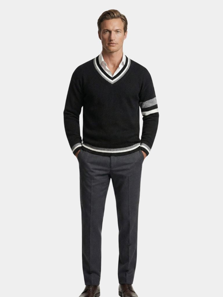 Classic V-Neck Sweater - Cross & Crown