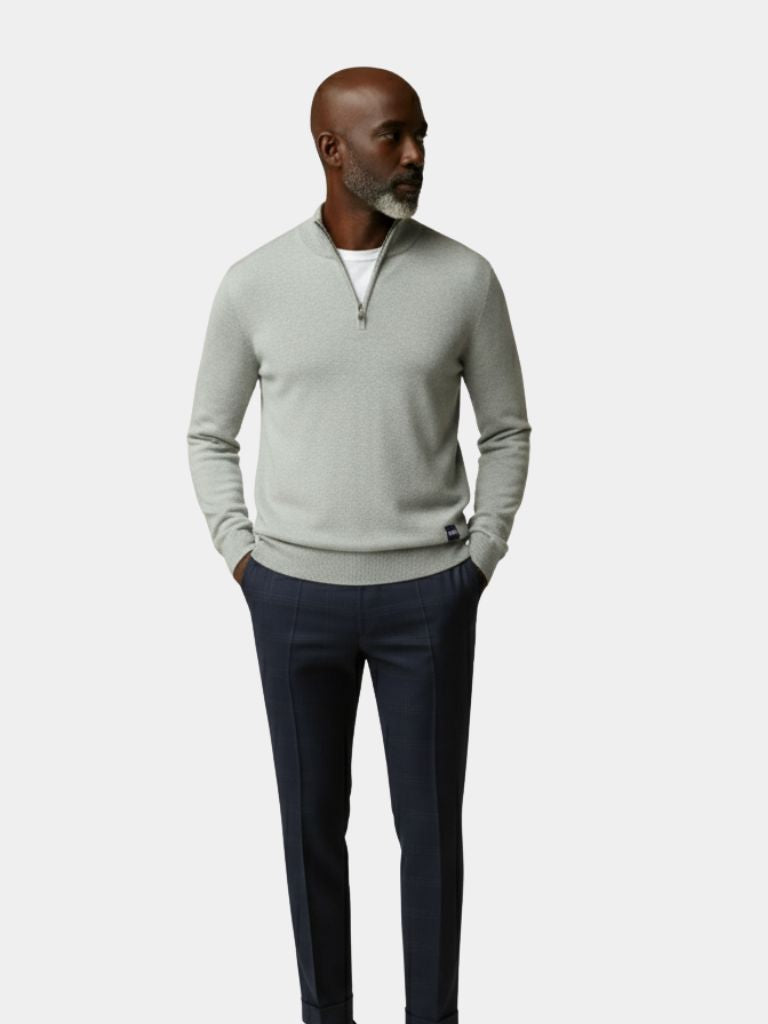 Half Zip Knitwear Pullover Sweater - Cross & Crown