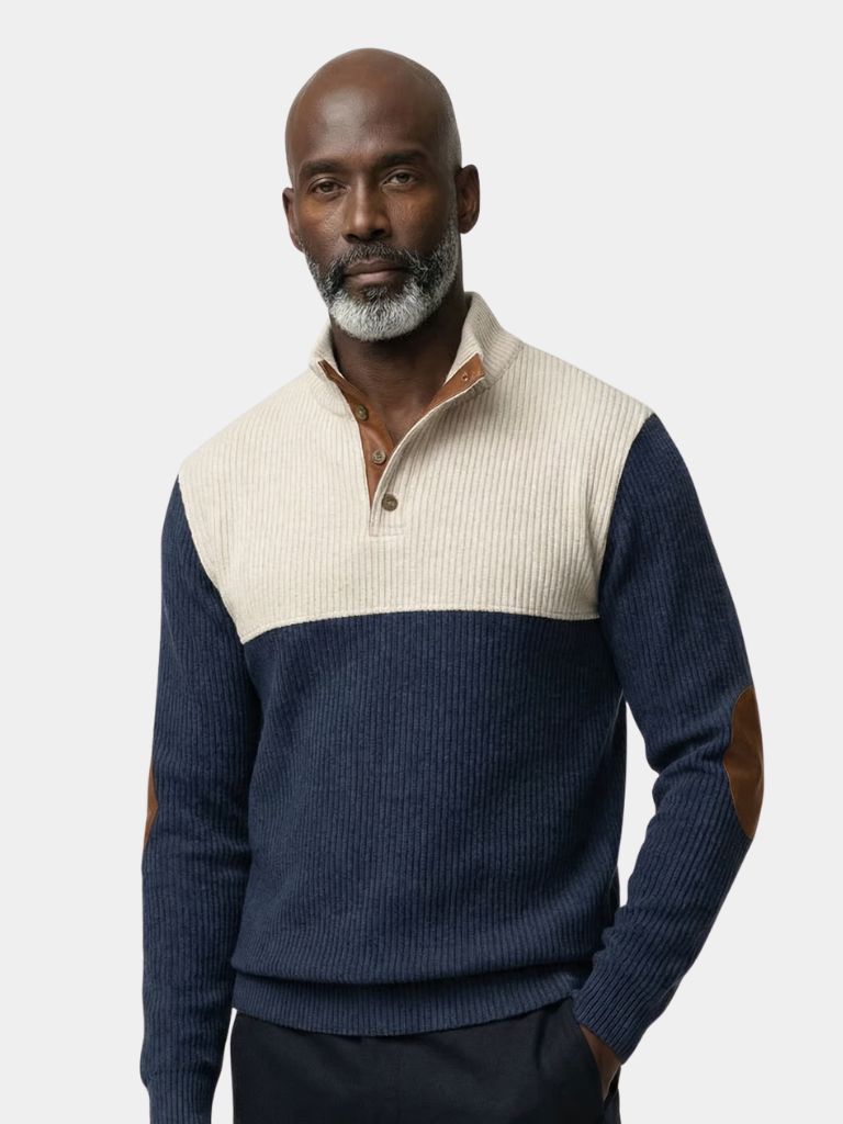 High Collar Corduroy Retro Pullover - Cross & Crown