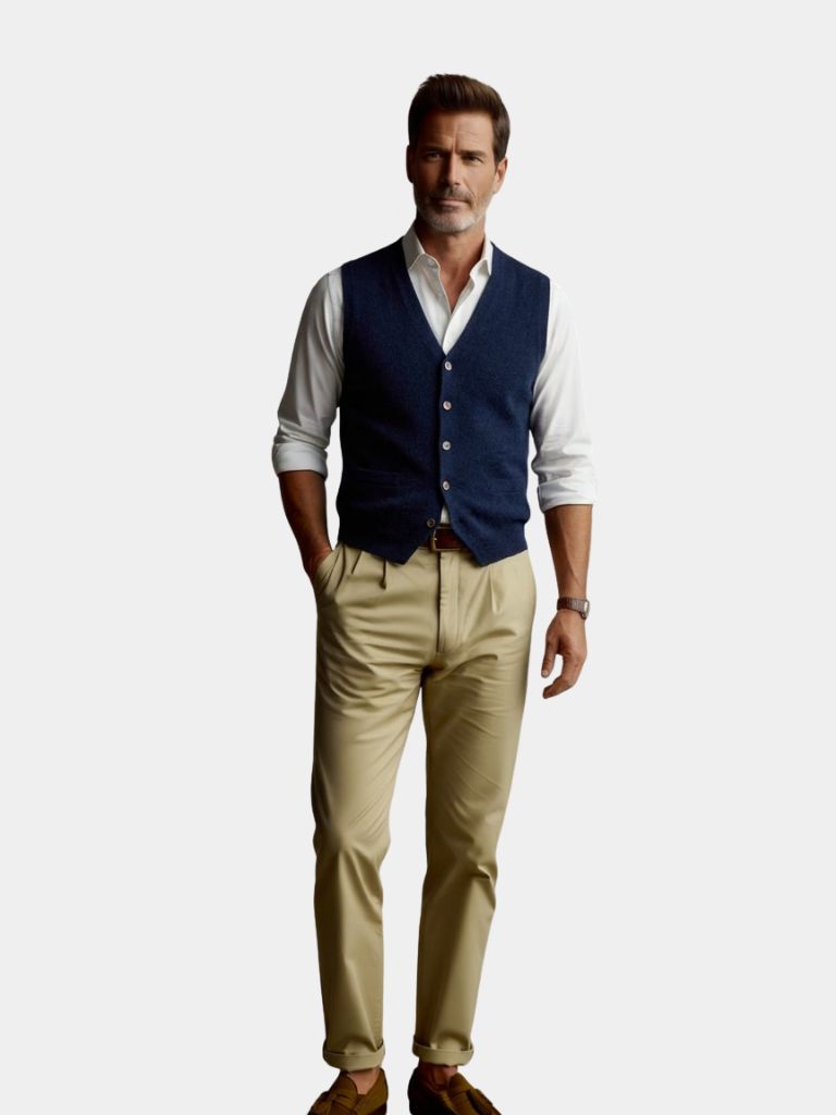 Cashmere Cardigan Vest  - Cross & Crown