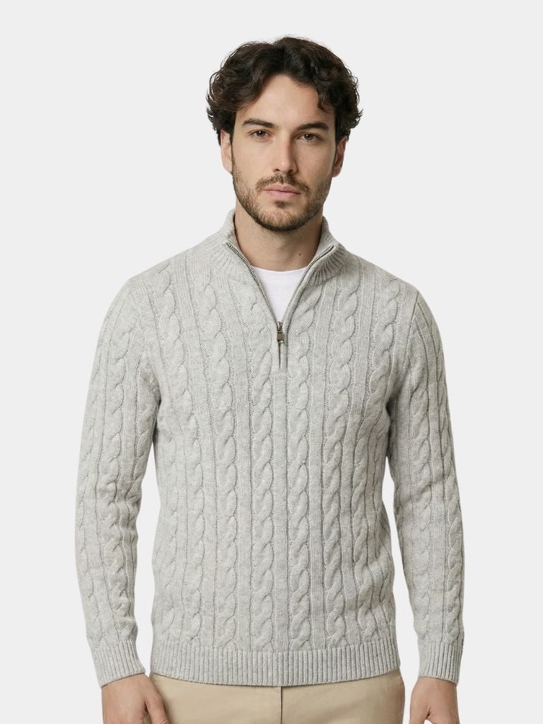 Essential Half Zip Curve Sweater - Cross & Crown