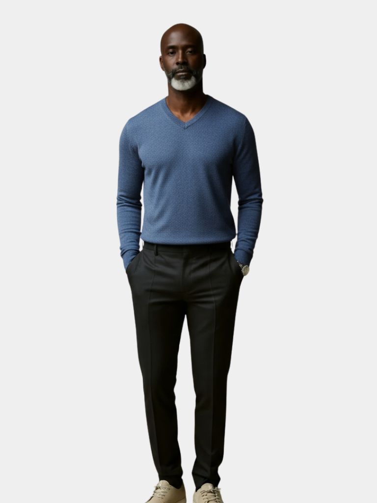 Cashmere V Neck Knitwear Sweater - Cross & Crown