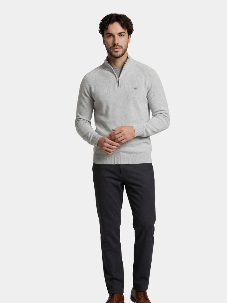 Elegant Quarter Zip Sweater - Cross & Crown