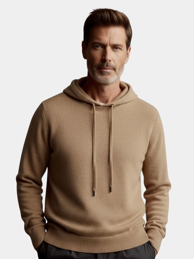 100% Cashmere Hooded Sweater - Cross & Crown