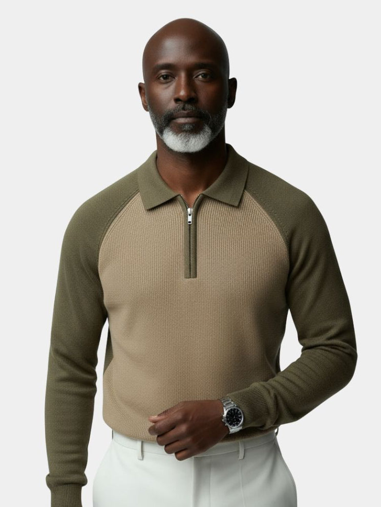 Raglan Quarter Zip Sweater - Cross & Crown