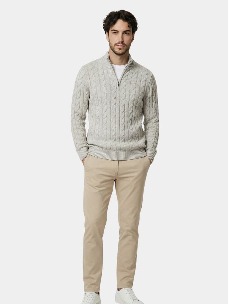 Essential Half Zip Curve Sweater - Cross & Crown