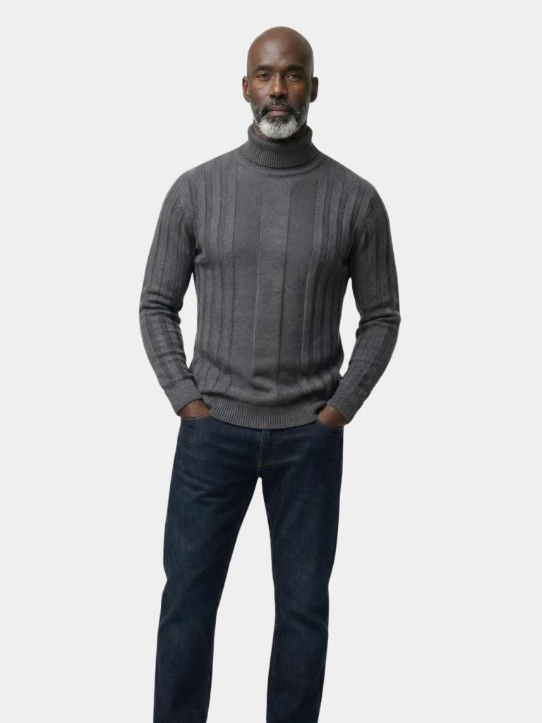 Turtleneck Knitwear Pullover Sweater - Cross & Crown