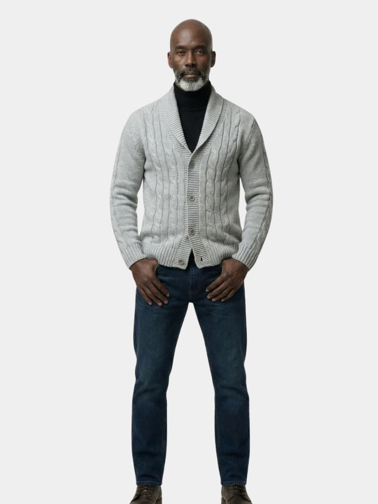 Men's Elegant Knit Cardigan - Cross & Crown