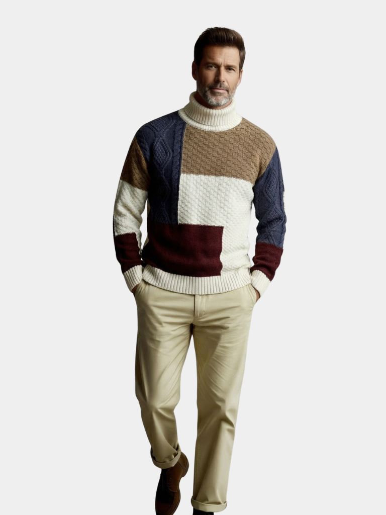 Mosaic Artisan Knit Sweater - Cross & Crown