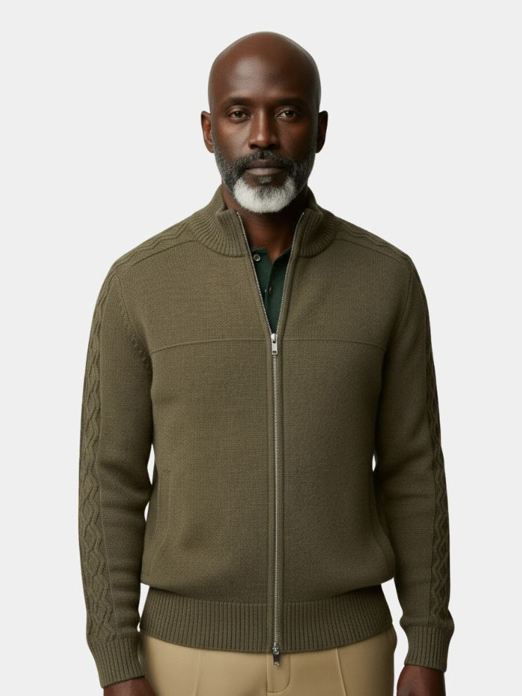 Cashmere Zip Sweater Knit Turtleneck - Cross & Crown