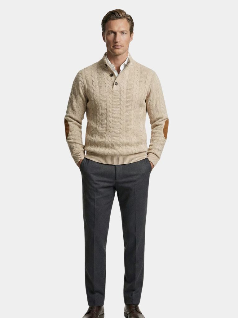 Timberline Long Collar Knit Sweater - Cross & Crown