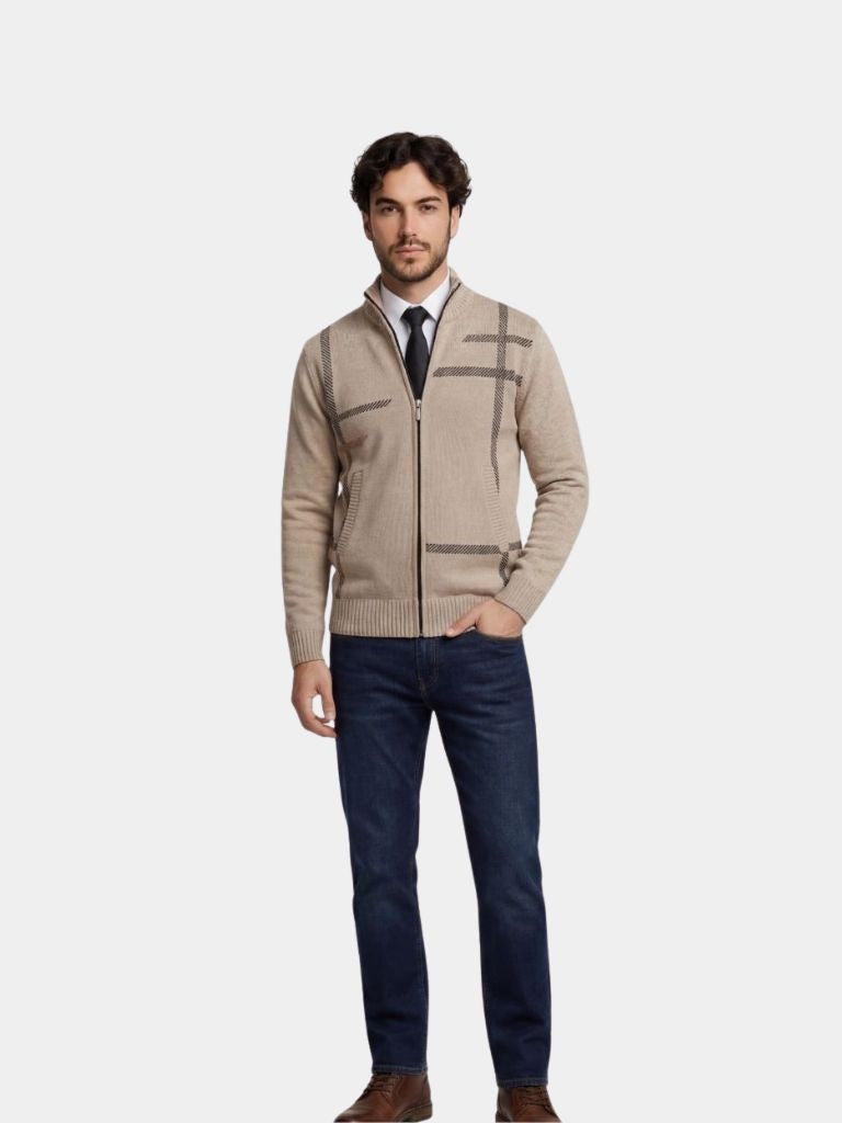 Graphite Symmetry Knit Jacket - Cross & Crown