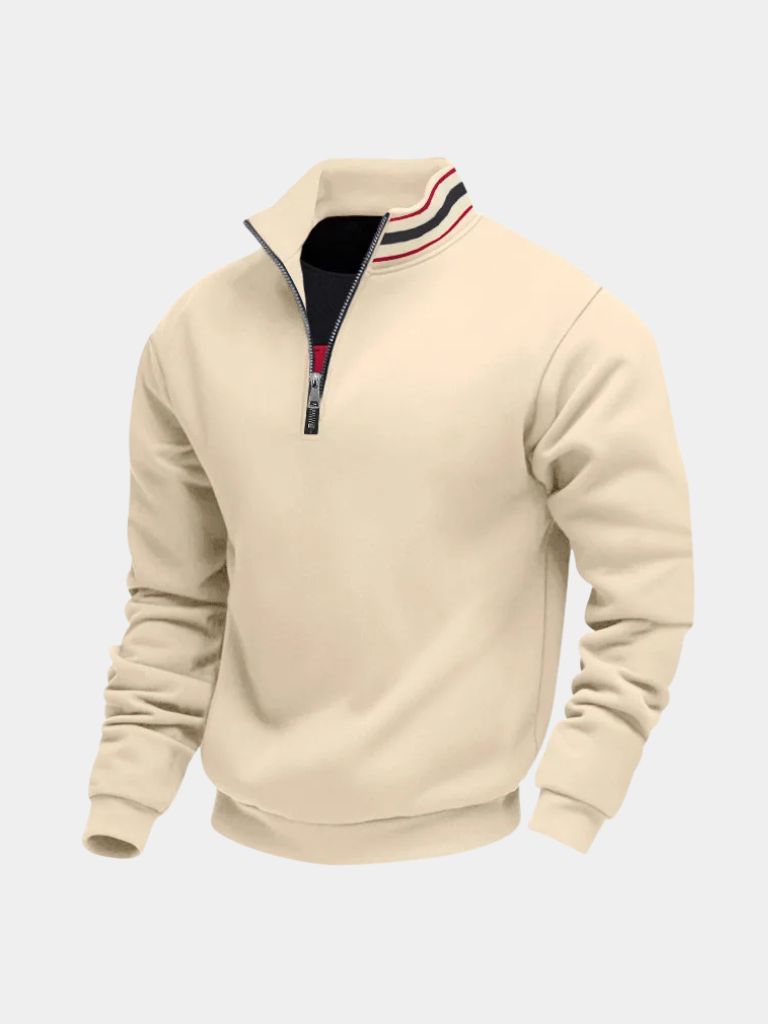 Regent Striped High Collar Pullover - Cross & Crown