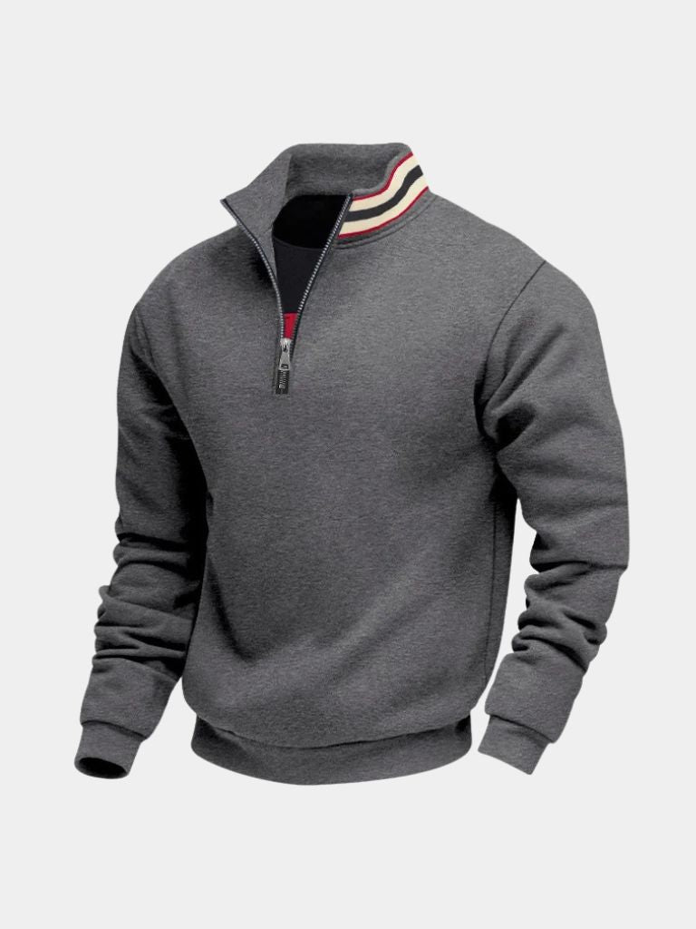 Regent Striped High Collar Pullover - Cross & Crown
