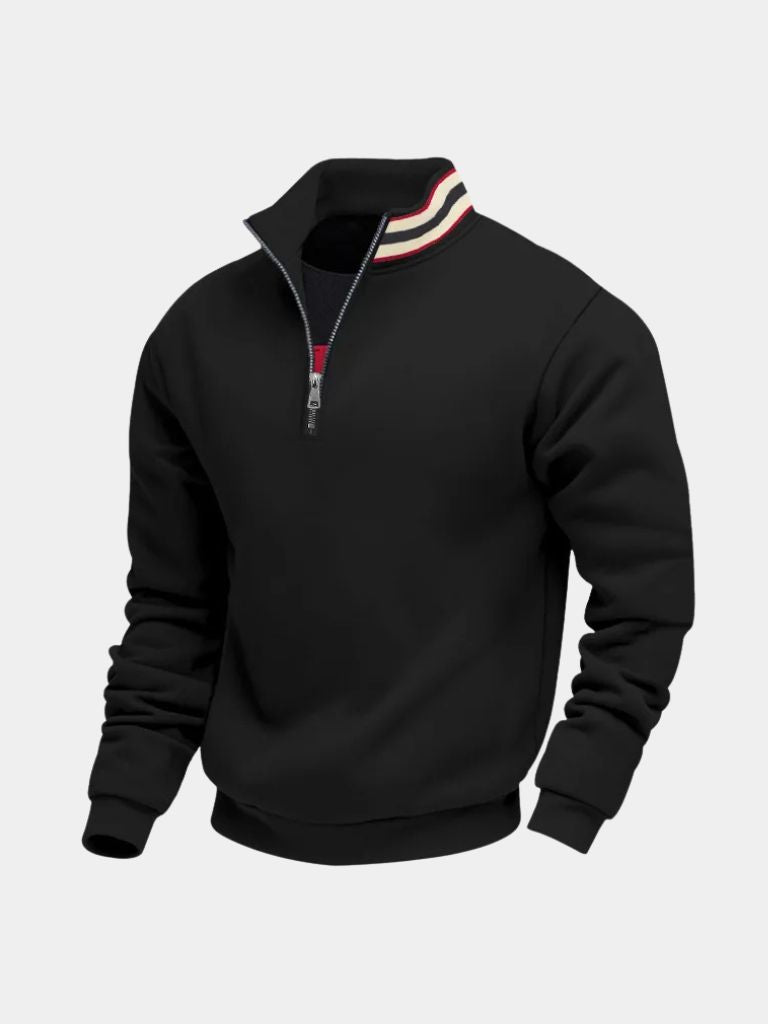 Regent Striped High Collar Pullover - Cross & Crown