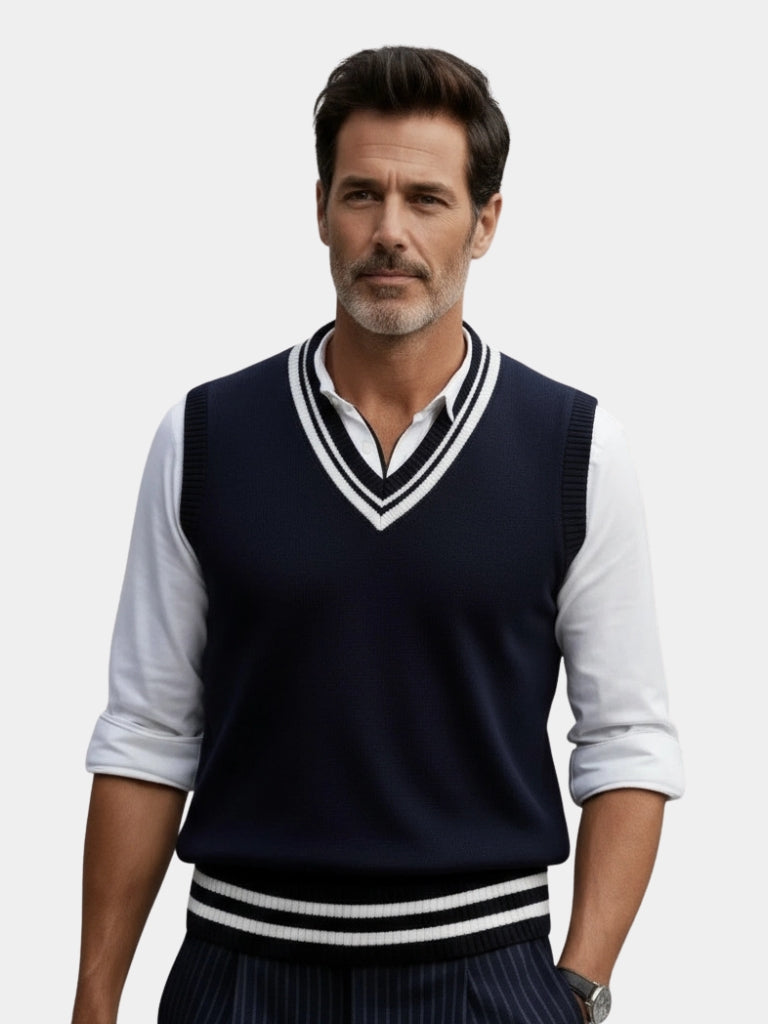 Old Money Essential Knit Vest - Cross & Crown