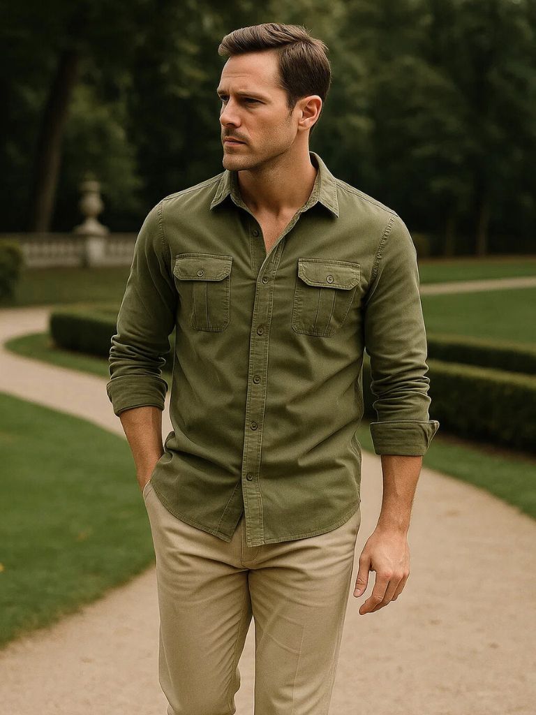 Casual Business Corduroy Shirt - Hommeor