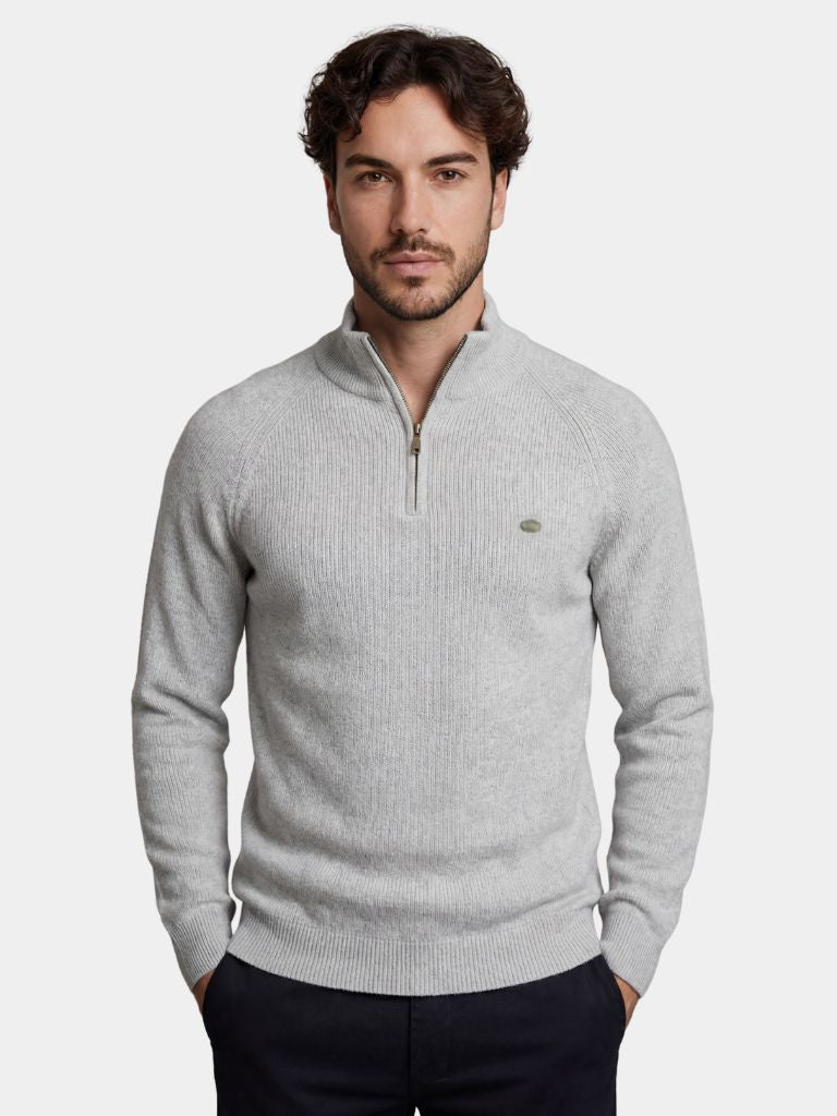 Elegant Quarter Zip Sweater - Cross & Crown