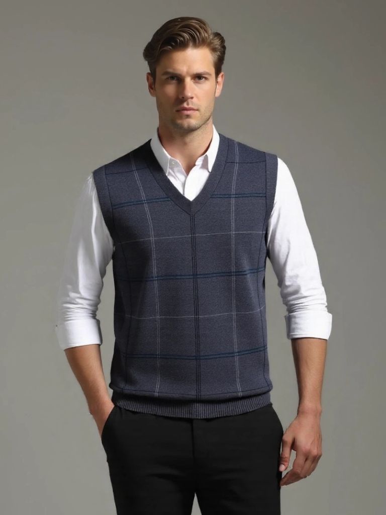 Academic Checkered Kinit Vest