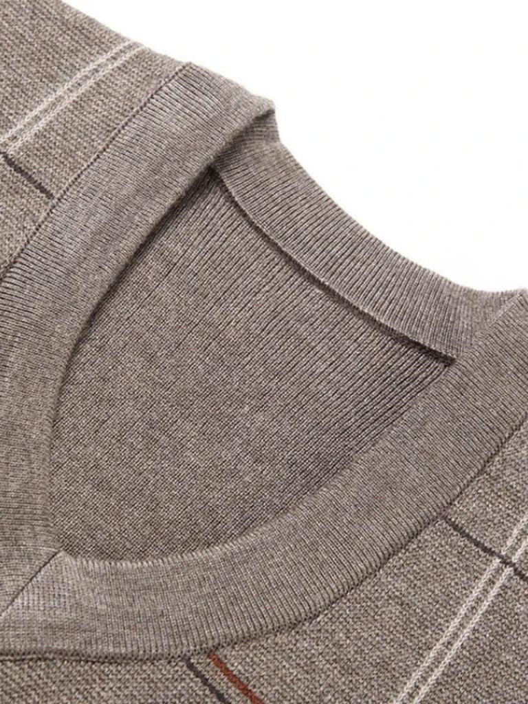 Academic Checkered Knit Vest - Cross & Crown