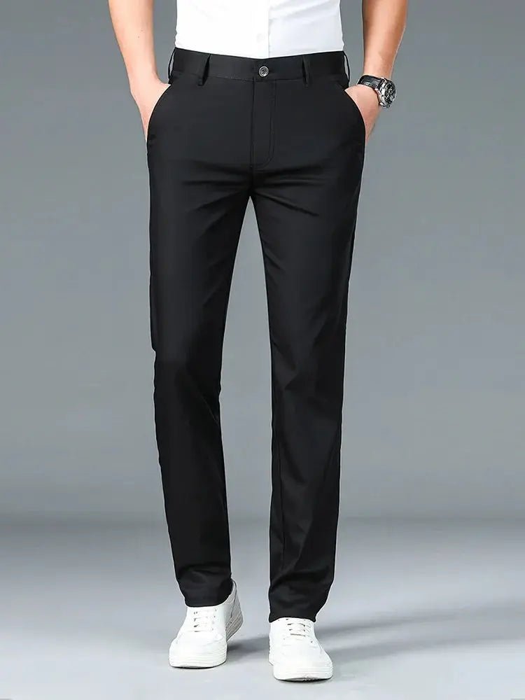 Bamboo Fiber Minimalist Straight Trousers - Cross & Crown